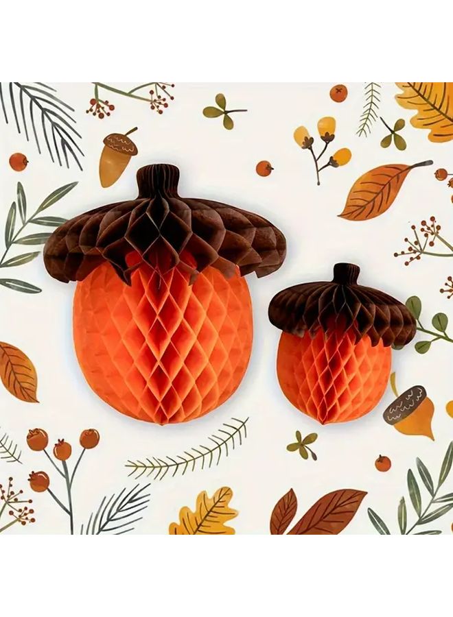4pcs Orange Honeycomb Tassel Decorations For Autumn Wedding Thanksgiving Party - Image 3